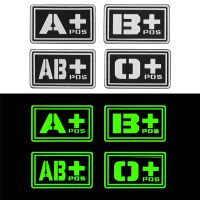 Glowing 3D PVC A+ B+ AB+ O+ Positive A- B- AB- O- Negative Blood Type Group Patch Stickers Sewing Decals Military Badges Rubber Adhesives Tape