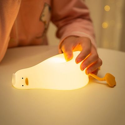 Led Children Night Light Rechargeable Silicone Squishy Duck Lamp Child Holiday Gift Sleeping Creative Bedroom Desktop Decor Lamp