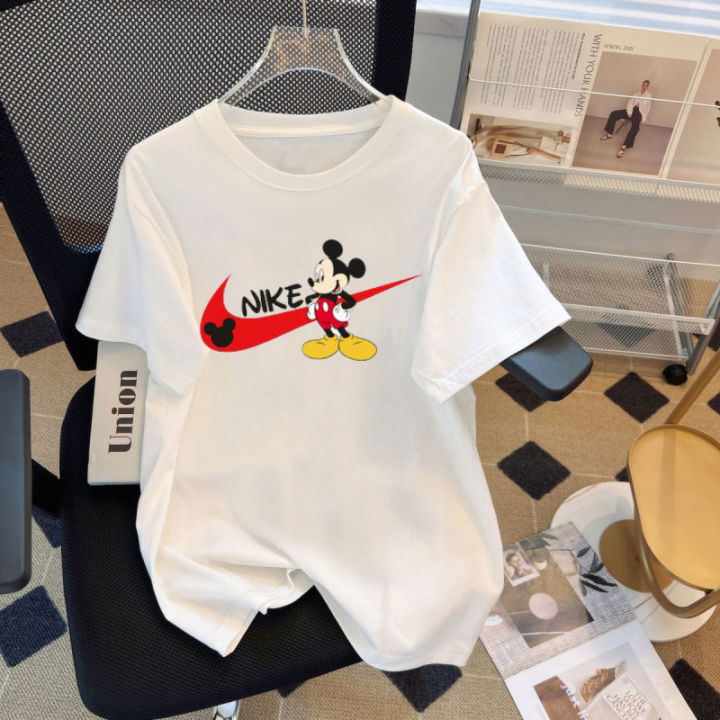 Summer Woman Korean T-shirt Mickey Mouse Short Sleeve Loose Pullover Shirt  Tops