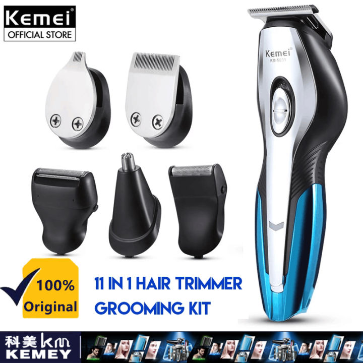 Kemei KM5031 11 IN 1 Men Electric Shaver Beard Trimmer Rechargeable Razor Hair  Clipper Hair Removal Haircut + Comb + Brush+Free Shipping 