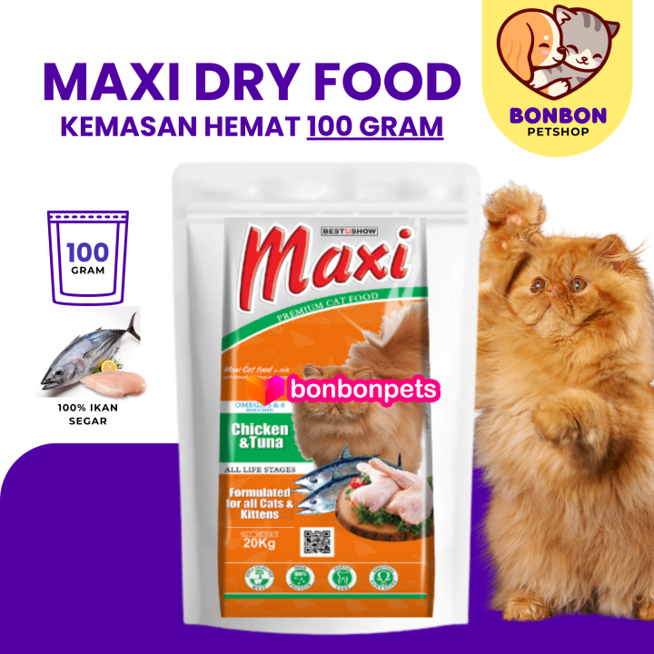 Maxi Premium Dry Food Makanan Kering Kucing Maxy Chicken Tuna Setara