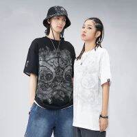 【July hot】 2023 summer new net red lion dance ins short-sleeved t-shirt male and female students thin section half-sleeved tide brand