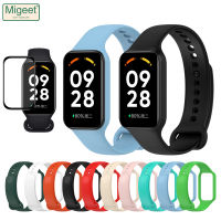 Migeet นาฬิกาข้อมือทรงสปอร์ตซิลิโคนและฟิล์มสำหรับ Redmi Band 2สายนาฬิกาข้อมือแบบนุ่มสบายสายนาฬิกาข้อมือสำหรับ Redmi Band2