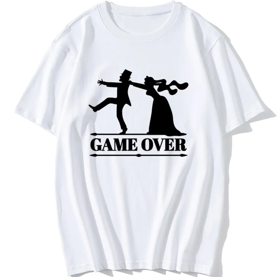 Funny Bride and Groom Meme & Quote T-Shirt Game Over