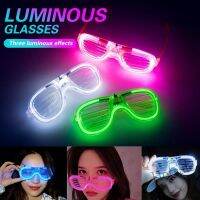 【hot sale】♙☾ D03 Party LED Glow Cold Light Glasses for Girls Light Up Shades Flash Rave Luminous Glasses Festive Favors Atmosphere Props Eyes Gift LED 眼镜