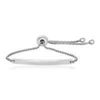 สร้อยข้อมือทองคำแท้ 14k สีเงิน sterling silver 9 1/4 in adjustable bracelet curve bar