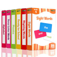 Genuine flash cards flash Kids English original supporting word cards 6 boxes the complete book of sight words childrens English Enlightenment high-efficiency flash cards