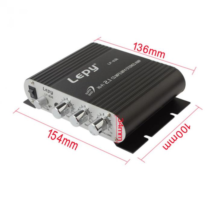 lepy-lp-838-car-amplifier-12v-mini-hi-fi-2-1-amplifier-booster-radio-cd-mp3-mp4-stereo-amp-bass-speaker-player-for-car-home