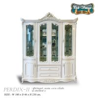 PERDIX-II ตู้โชว์หลุยส์ วินเทจ 180ซม. 6บาน 2ลิ้นชัก รุ่น เพอร์ดิกส์-2