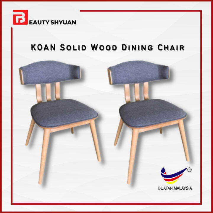 [SET OF 2] KOAN Natural Oak Wooden Dining Chair Dinning Chair Kerusi ...