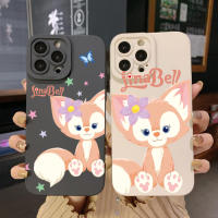 สำหรับ iPhone 13 Pro Max 12 iPhone 11 XR 8 7 SE 2022น่ารักสีชมพู Fox Linabell คุณภาพสูงสแควร์ขอบเต็ม Len ป้องกันกรณี