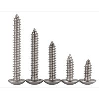 316 Stainless Steel Large Flat Head Self-Tapping Screws Wood Screws Cross Groove Mushroom Head Screws  M5 M6 10 Pcs Nails Screws  Fasteners