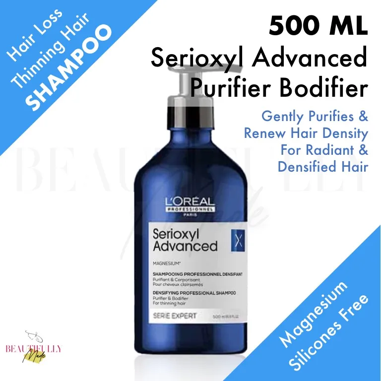 L'Oreal Professional Serioxyl Advanced Purifier Bodifier Shampoo 500ml -  Anti Hair Fall Thinning Hair Cleanser Densifying Dermatologically Tested  Sensitive Scalp Care Removes Sebum Oil Volumizing (L'Oréal LOreal) | Lazada  Singapore