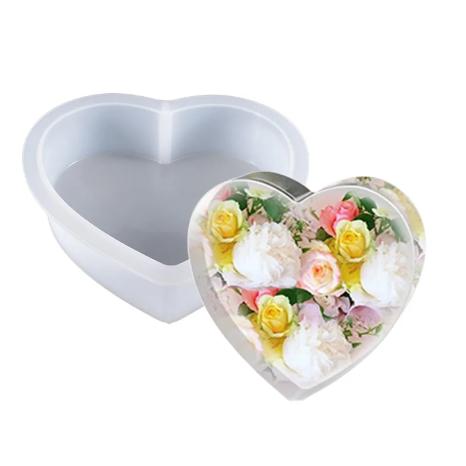 3pcs Large Resin Molds For Epoxy Resin 3 Boxs Dried Flowers For Resin Heart  Resin Mold Square Silicone Mold For Flowers Preservation Home Decoration  Resin Molds For DIY Wedding Bouquet Preservation