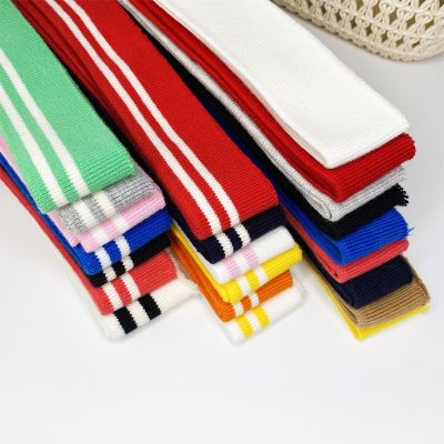 80cm long cotton stretch plain knit rib trim fabric suitable for DIY cuffs round neck V-neck T-shirt baseball jacket