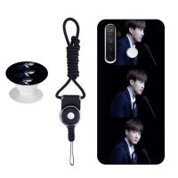 BTS เคสโทรศัพท์สำหรับ OPPO Realme 5ซิลิคอนนุ่มกรณีที่มีรูปแบบเดียวกันแหวนและเชือก