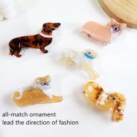 Acetate Cute Animal Girl Hair Claw Shiba Shark Clip Fashion Charles Spaniel Dog Cat Hairpin for Women Accessories