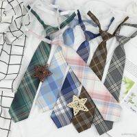 Jk tie ins small tie ladies lazy rubber band plaid free Japanese JK uniform male student Harajuku school uniform college