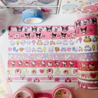 Sanrio Washi Tape Cartoon Kuromi Cinnamoroll Lotso 5m Scrapbook Sticker Decoration