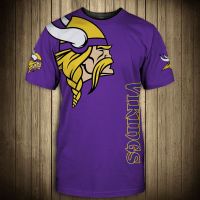 2023 In stock Minnesota mens  3d Vikings t-shirt Graffiti yellow long horned samurai print casual tops，Contact the seller to personalize the name and logo