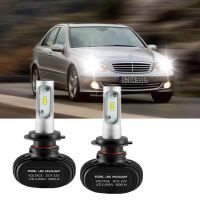 2PC H7 80W 8000LM ไฟหน้ารถมอเตอร์ไซค์แบบ LED ชุดหลอดไฟ High Beam สำหรับ MERCEDES-BENZ C-CLASS (W203) 2000-2007