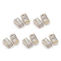 ตัวเชื่อมต่อปลั๊กแบบโมดูล,ขั้วต่อ Crimp อีเธอร์เน็ตจีบสายเคเบิล Rj45 8pin 8p8c 10แพ็ก