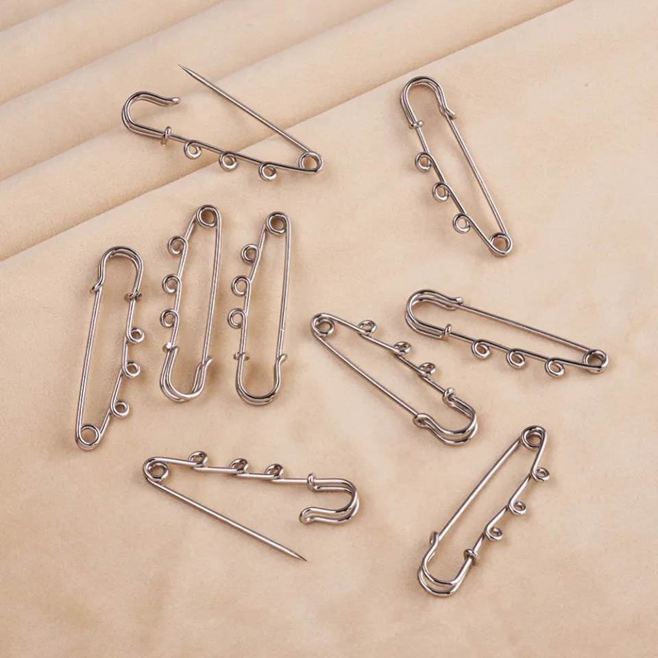 Steel Lock Pins Fasteners, Large Safety Pin Brooch