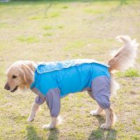 [COD] Dog raincoat new summer all-inclusive big dog clothes golden retriever medium and large dogs four-legged waterproof pet poncho supplies