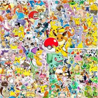 50/80/100pcs Cartoon Pikachu Pokemon Stickers Anime DIY Laptop Skateboard Luggage Phone Waterproof Cute Decals Sticker for Kids