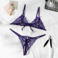 G-String Thong Costume Exotic Underwear Backless Transparent Out Hollow Female Set Bra Open Women Sexy Set Lingerie Lace