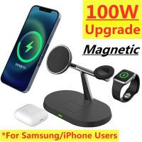 ZZOOI 100W 3 in 1 Magnetic Wireless Charger Stand For Samsung S22 S21 Ultra S20 iPhone Apple Galaxy Watch Fast Charging Dock Station