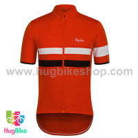 เสื้อจักรยานแขนสั้นทีม Rapha 16 (16) สีแดงหน้าอกแถบขาวดำ