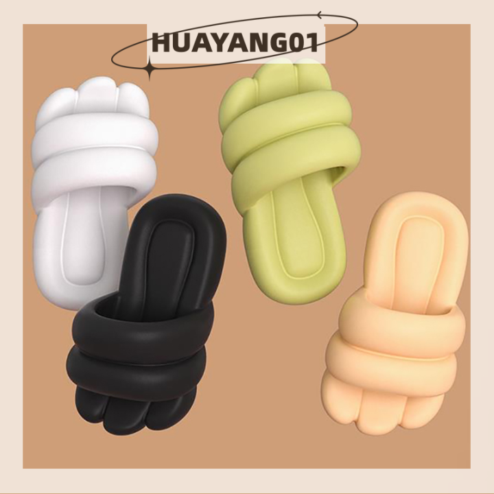 huayang01-2023รองเท้าแตะผู้หญิงพื้นหนานุ่มพิเศษสีทึบ-รองเท้าแตะสีลูกอมกันลื่นสำหรับใส่ในบ้านพื้นหนาสำหรับใส่ในบ้าน