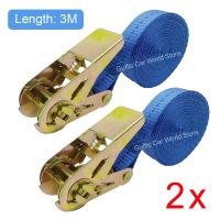 【YD】 2pcs 3 Meters Metal Ratchet Straps for Luggage Goods Transports Fixed Rope Tensioner Heavy Duty Tie Down Truck