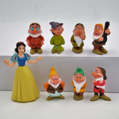 Disney 8ชิ้น/เซ็ต3-8ซม. เจ้าหญิงสโนว์ไวท์และคนแคระเจ็ดคน Pvc Action Figure ของเล่นตุ๊กตาคอลเลกชันของเล่นสำหรับเด็ก S