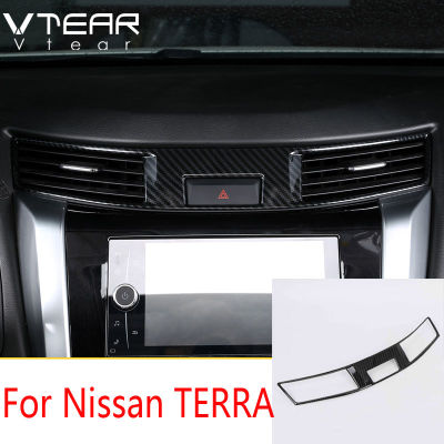 Vtear For Nissan TERRA 2018 2019 2020 2021 / Navara NP300 2019 2020 2021 Middle air outlet decorative frame Center console air conditioner cold vent decorative ring Chrome parts accessories