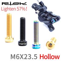 RISK Ultralight M6X23.5 MTB Sekrup Tetap Disc Hidrolik untuk Deore Guide XT Baut Berongga Titanium Silinder Minyak Terpisah