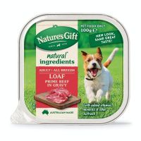 Natures Gift Dog food Prime Beef  (เนื้อวัว-สำหรับสุนัข) 100 g. (ราคาพิเศษ 36 ถาด)