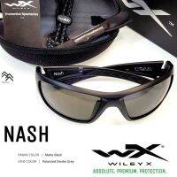 แว่นตา Wiley X รุ่น Nash Polarized #เลนส์โพลาไรซ์ สีเทา ตัดแสงสะท้อน ให้ความสบายยามสวมใส่ กรอบเต็มสีดำ มาพร้อมกระเป๋า