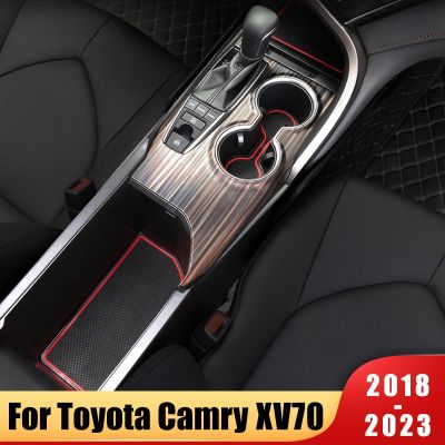 ช่องแผ่นรองแก้วประตูกันลื่นสำหรับรถยนต์ Toyota Camry 2018-2020 2021 2022 8Th XV70ช่องประตูกันลื่นอุปกรณ์ตกแต่งภายใน