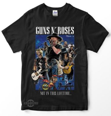 เสื้อยืดผู้ชาย  GUNS N ROSES LIVE MOROCHO เสื้อยืดวงร็อค Guns Roses พรีเมี่ยม