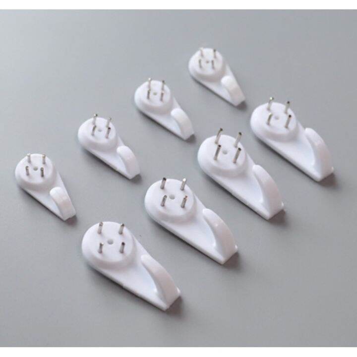 5pcs Nail hook Large White Plastic Invisible Wall Mount Nail Hook
