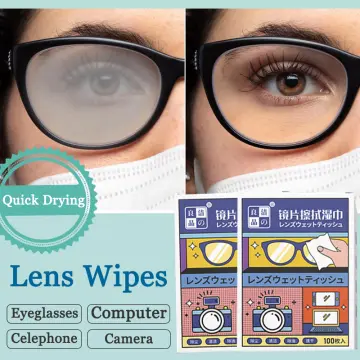 100pcs/Box Eyeglass Cleaner Lens Wipes, Eye Glasses Cleaner Wipes,  Pre-Moistened Individually Wrapped Wipes, Non-Scratching,  Non-Streaking,Anti-Fog, Safe For Eyeglasses, Goggles, Camera Lenses, And  Cleaning Supplies