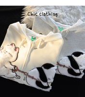 Chic Clothing เสื้อฮู้ด เสื้อแขนยาวอบอุ่น หลวมและสบาย แฟชั่น น่ารัก สบาย วินเทจ WWY2391LG9 38Z230920