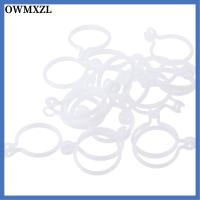 OWMXZL 20 Pcs สีขาวขาว ตะขอม่านอาบน้ำ กลมกลมๆ เอบีเอสเอบีเอส ตะขอก้านฝักบัว ของใหม่ อเนกประสงค์อเนกประสงค์ ห่วงผ้าม่าน ห้องน้ำในห้องน้ำ