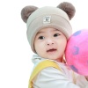 Baby beanie hat baby knitting beanie adorable winter baby knitted hat with - ảnh sản phẩm 3