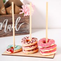 【CC】 Donut Theme Disposable Tableware Holder Birthday Decorations Kids Baby Shower Wedding Supplies