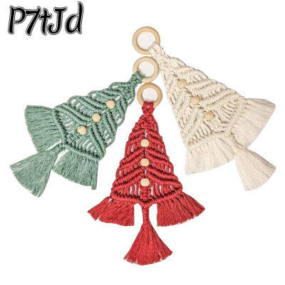 [P7tJd] เครื่องประดับจี้ต้นคริสต์มาสของขวัญน่ารักชุด Macrame ตกแต่งคริสต์มาสการตกแต่งแบบแขวนผนัง