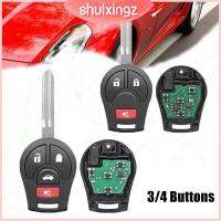 SHUIXINGZ ปุ่ม2/3/4 กุญแจรีโมทรถยนต์ ชิป ID46 315/433MHz กุญแจรถกุญแจ อะไหล่สำหรับเปลี่ยน CWTWB1U751 CWTWB1U761 กุญแจรีโมต สำหรับ Nissan Sylphy Cube Nissan Sylphy Cube