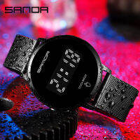 SANDA Top Brand Touch Screen Women Watches Led Digital Sport Ladies Wristwatch Luxury Mesh Steel Strap Fashion Female Clock